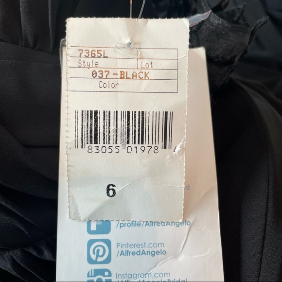 Alfred Angelo black formal dress.  Black size 6 NWT - Picture 9 of 10